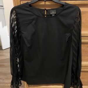 Worthington Black top with sheer sleeve Size Medium